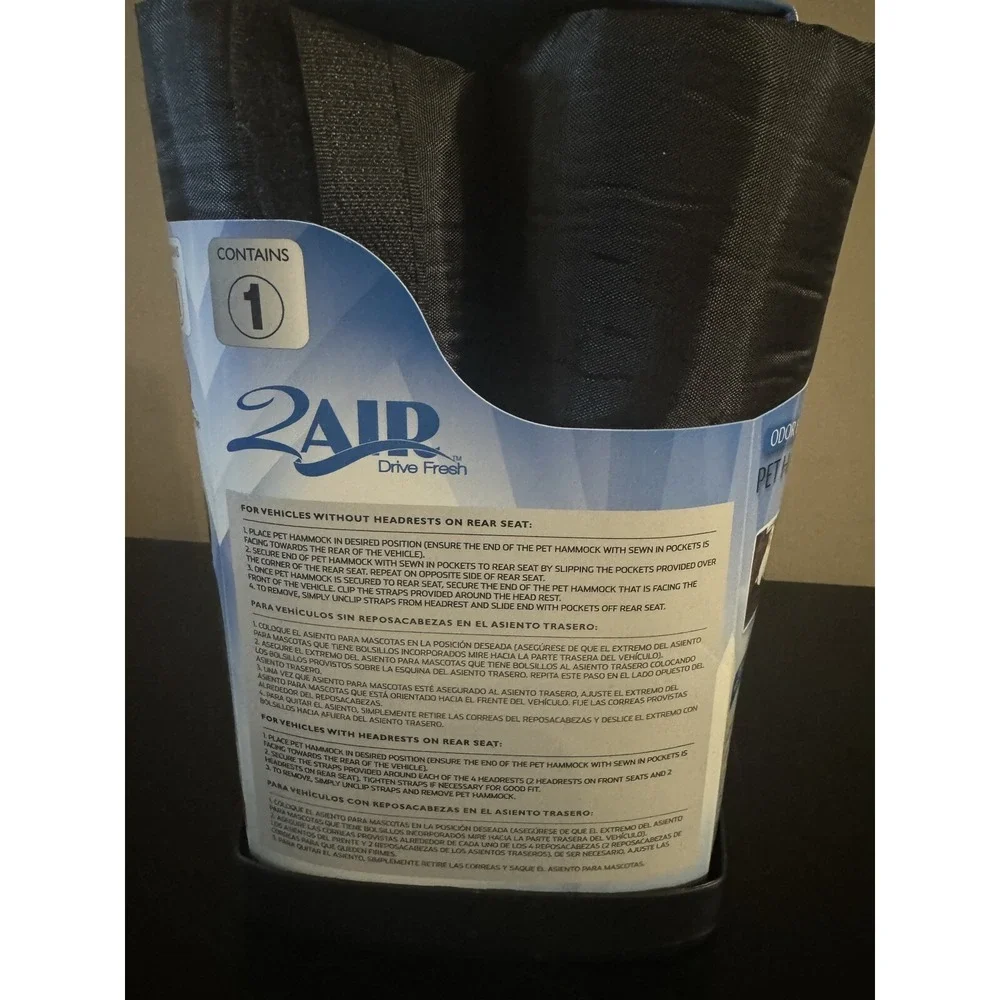 2Air Drive Fresh Odor Elimanting Black Back Seat Pet Hammock